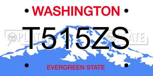 T515ZS Washington License Plate