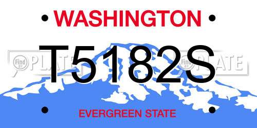 T5182S Washington License Plate