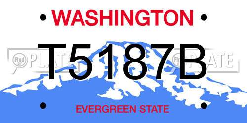 T5187B Washington License Plate