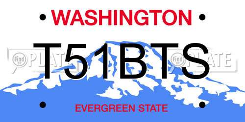 T51BTS Washington License Plate
