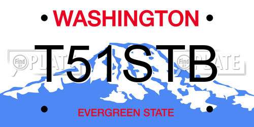 T51STB Washington License Plate