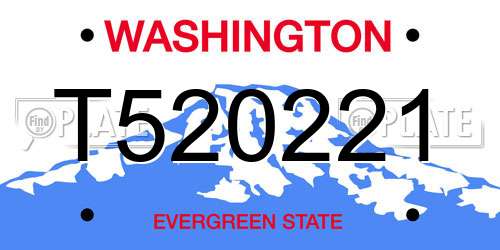 T520221 Washington License Plate
