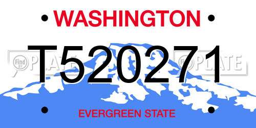 T520271 Washington License Plate