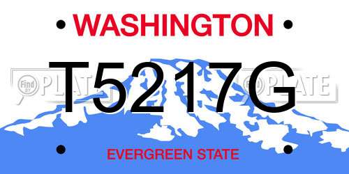 T5217G Washington License Plate