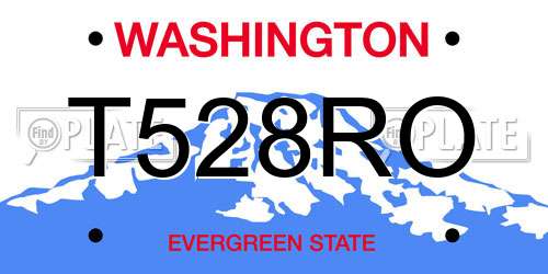 T528RO Washington License Plate