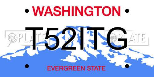 T52ITG Washington License Plate