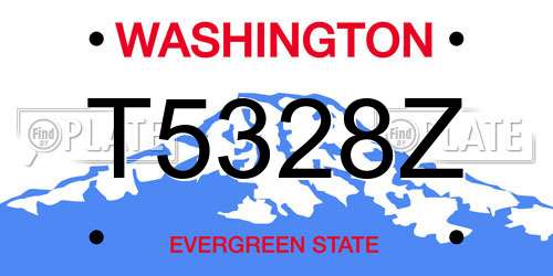 T5328Z Washington License Plate