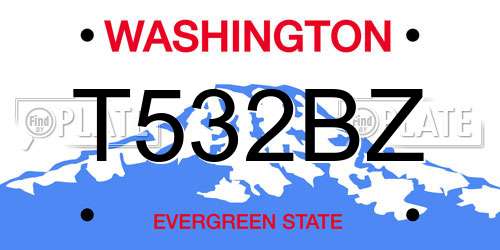 T532BZ Washington License Plate