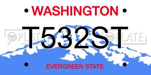 T532ST Washington License Plate
