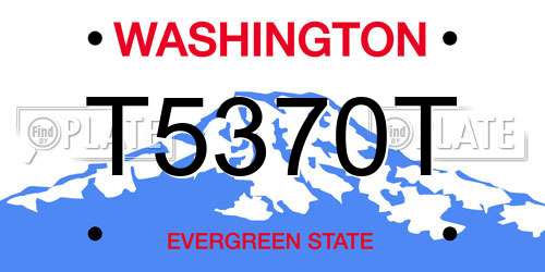 T5370T Washington License Plate