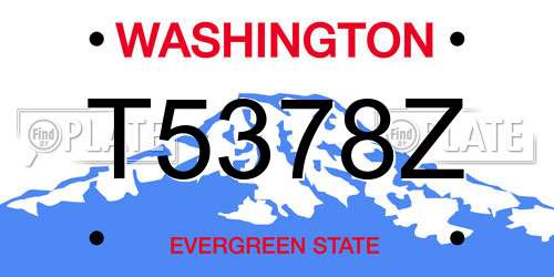 T5378Z Washington License Plate