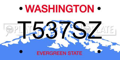 T537SZ Washington License Plate