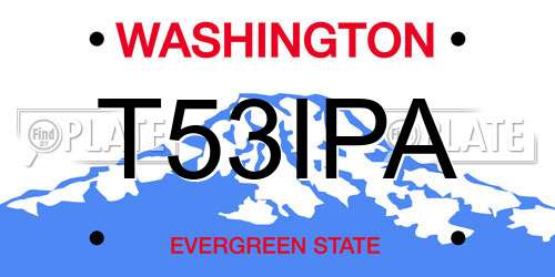 T53IPA Washington License Plate