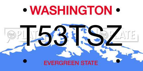 T53TSZ Washington License Plate