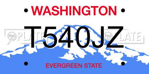 T540JZ Washington License Plate