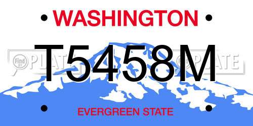 T5458M Washington License Plate