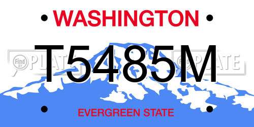 T5485M Washington License Plate