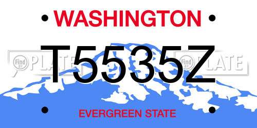 T5535Z Washington License Plate