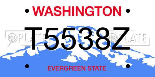T5538Z Washington License Plate