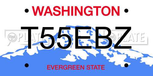 T55EBZ Washington License Plate
