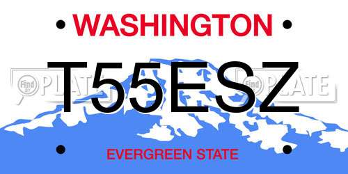 T55ESZ Washington License Plate