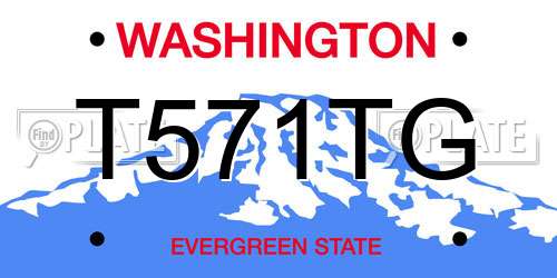 T571TG Washington License Plate