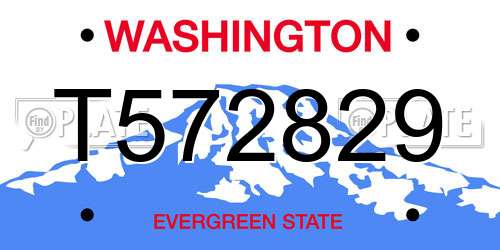 T572829 Washington License Plate
