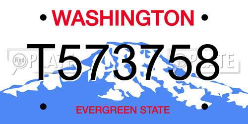 T573758 Washington License Plate