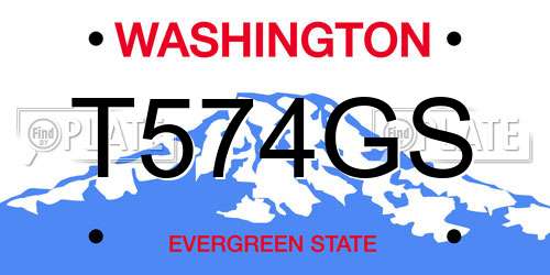 T574GS Washington License Plate