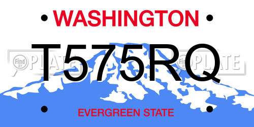 T575RQ Washington License Plate