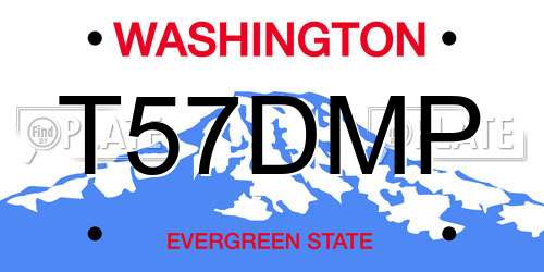 T57DMP Washington License Plate