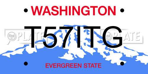 T57ITG Washington License Plate
