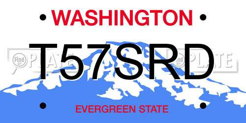 T57SRD Washington License Plate