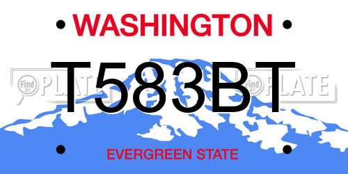 T583BT Washington License Plate