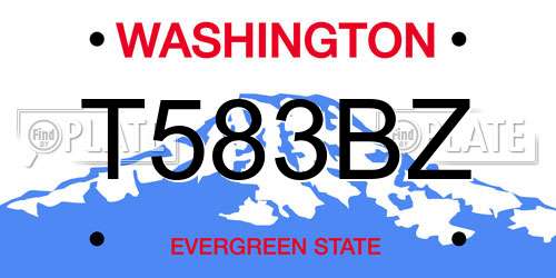 T583BZ Washington License Plate