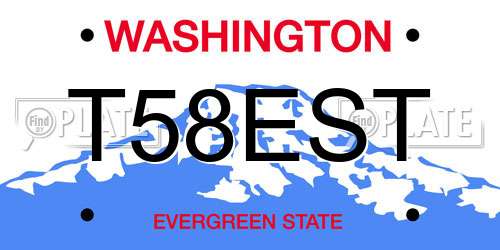 T58EST Washington License Plate