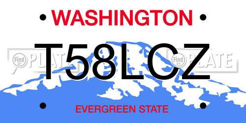 T58LCZ Washington License Plate