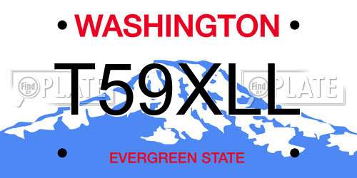 T59XLL Washington License Plate