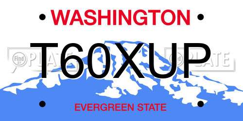 T60XUP Washington License Plate