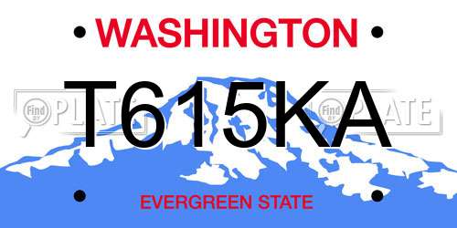 T615KA Washington License Plate