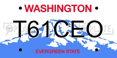 T61CEO Washington License Plate