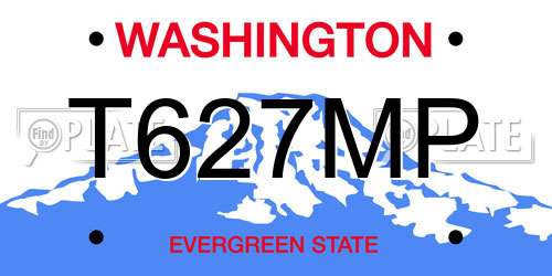 T627MP Washington License Plate