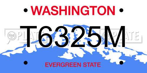 T6325M Washington License Plate