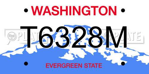 T6328M Washington License Plate
