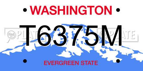 T6375M Washington License Plate