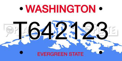 T642123 Washington License Plate