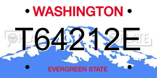 T64212E Washington License Plate
