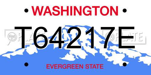 T64217E Washington License Plate