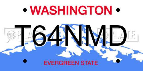 T64NMD Washington License Plate
