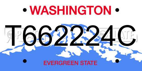 T662224C Washington License Plate